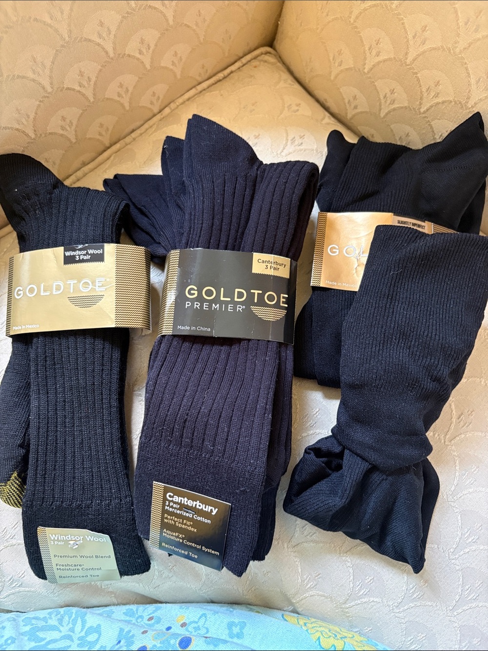 New Socks Gold Toe Men's Large Black
